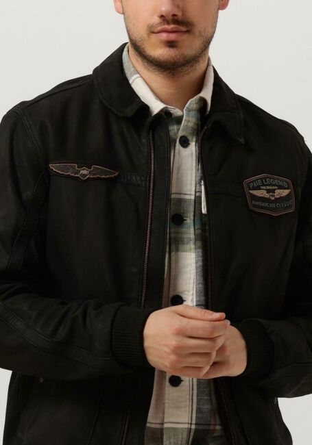 Zwarte PME LEGEND Jack BOMBER JACKET SUMMER HUDSON 2.0 SHEEP VEG WILD - large