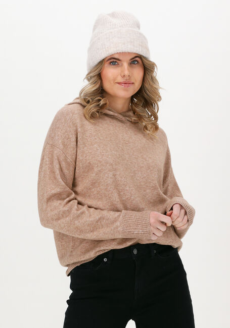 Beige SELECTED FEMME Trui SLFNOVAH LS KNIT HOODIE B - large