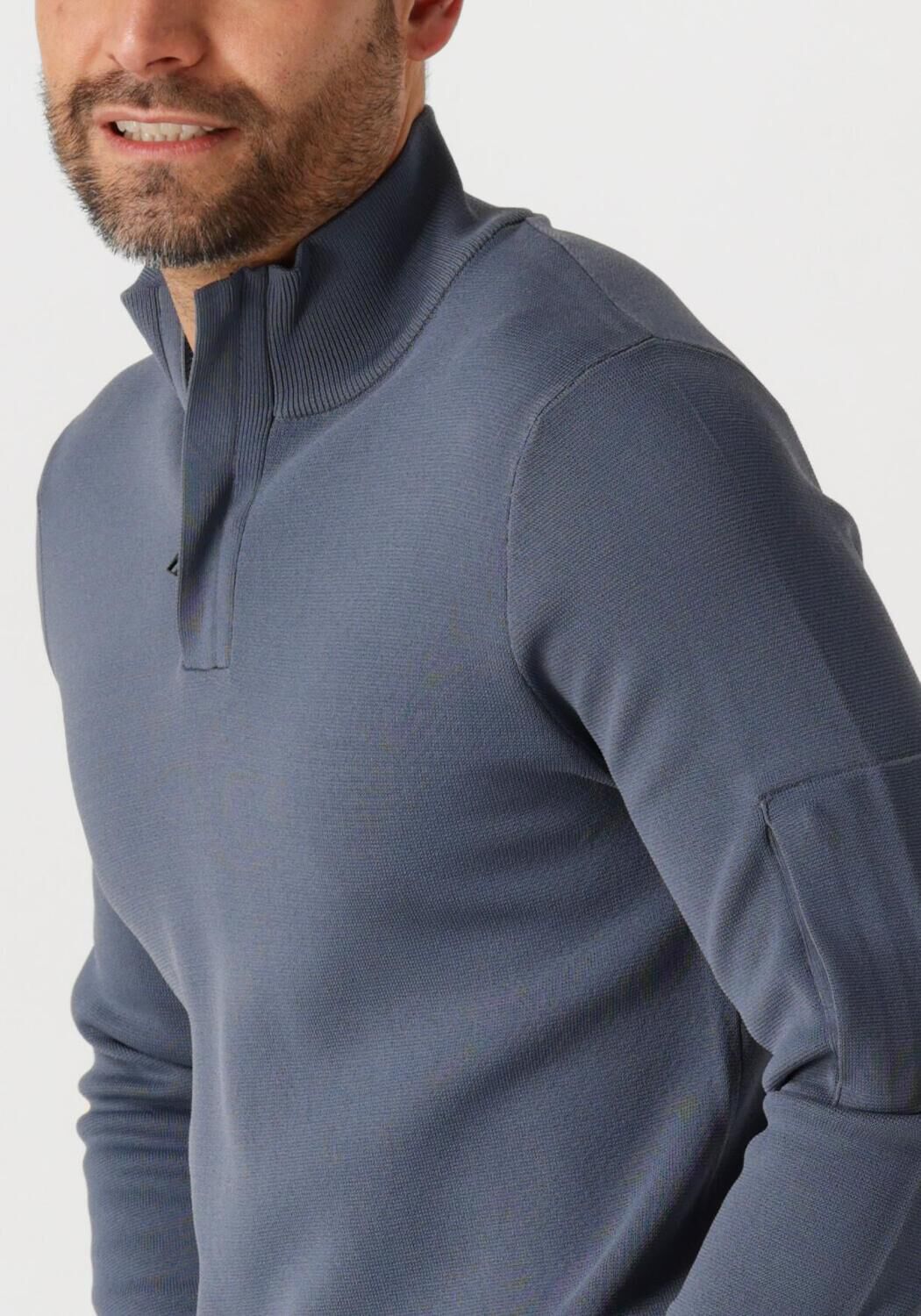 GENTI Heren Truien & Vesten Turtle Zip Blauw