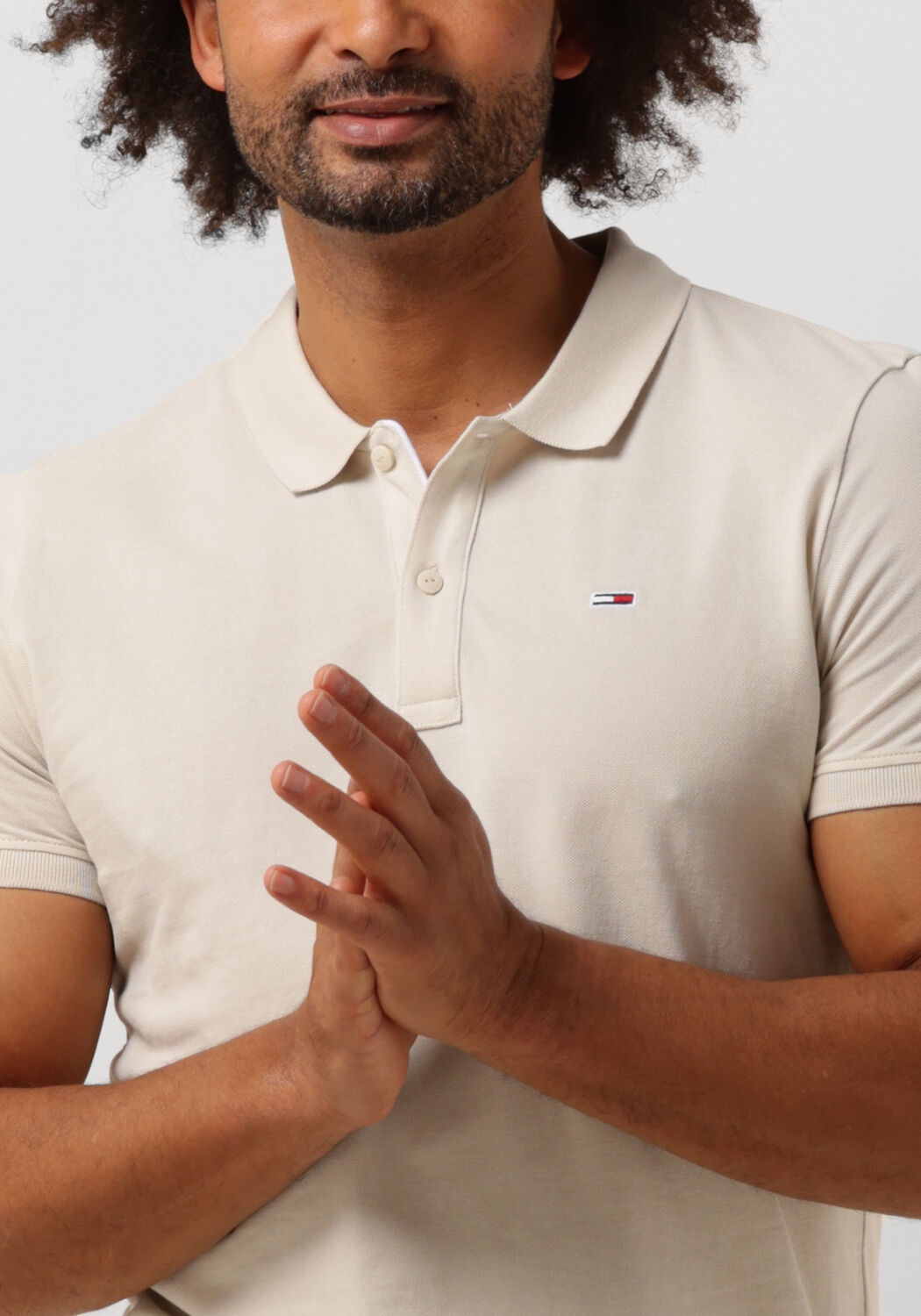 TOMMY JEANS Heren Polo's & T-shirts Tjm Slim Placket Polo Beige