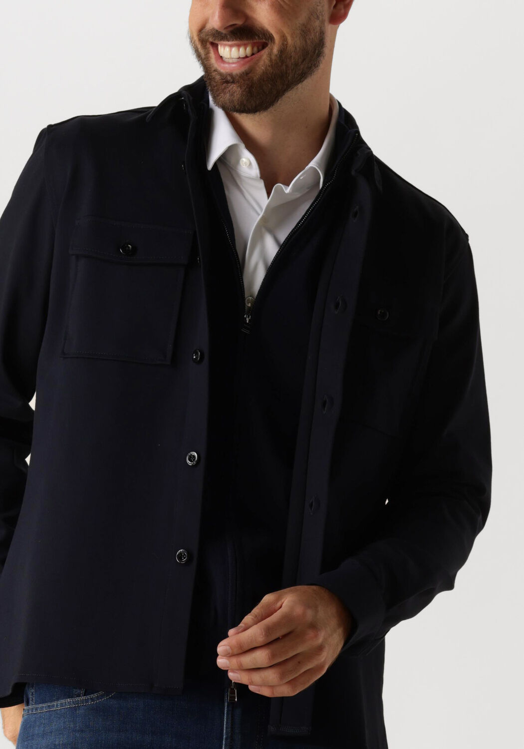 GENTI Heren Overshirts S1283-1971 Donkerblauw