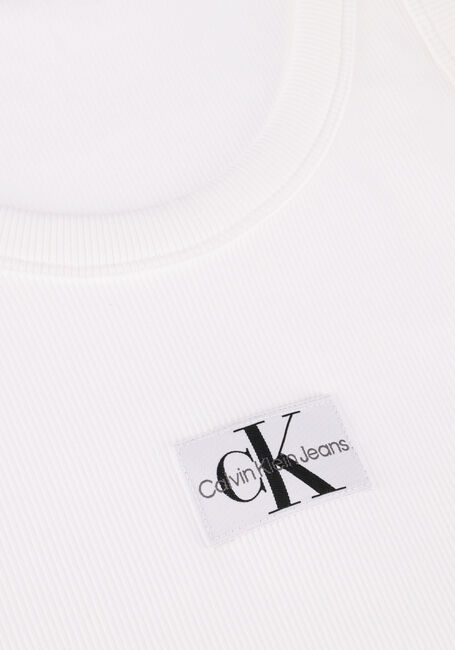 Witte CALVIN KLEIN Top WOVEN LABEL RIB TANK TOP Witte CALVIN KLEIN Top WOVEN LABEL RIB TANK TOP - large
