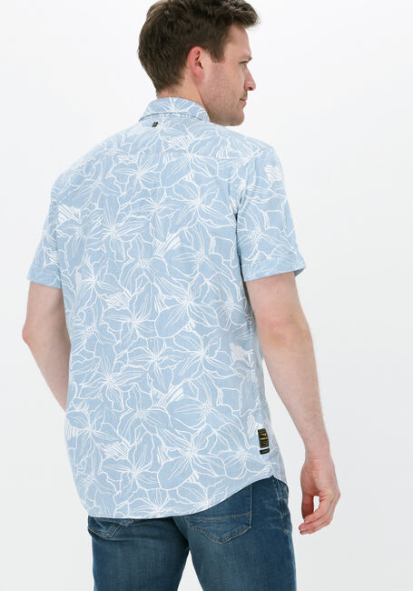 Blauwe PME LEGEND Casual overhemd SHORT SLEEVE SHIRT PRINT ON INDIGO - large