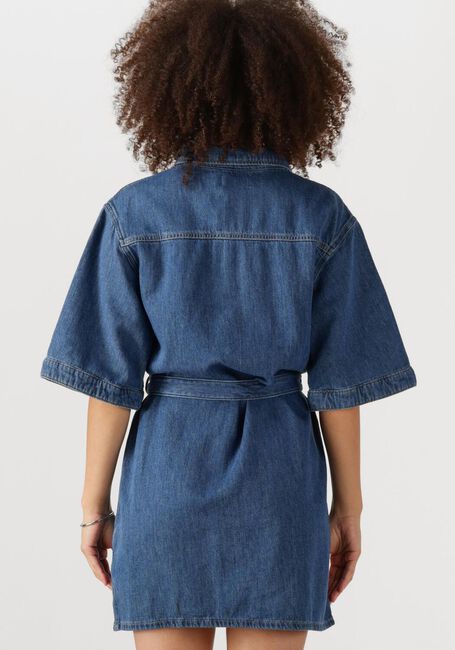 Blauwe CALVIN KLEIN Mini jurk LINEN BOXY BELTED SHIRT DRESS - large