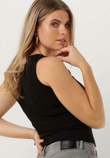 Zwarte CALVIN KLEIN Top WOVEN LABEL RIB TANK TOP - large