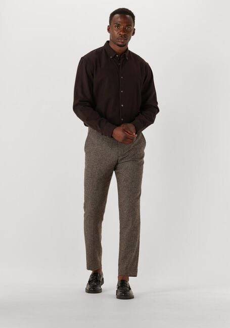 Bruine SELECTED MEN Casual overhemd SLHREGNOAG MIX BDWN LS SHIRT CAMP - large