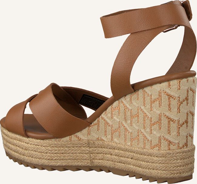 Cognac TOMMY HILFIGER Platte sandalen TH RAFFIA HIGH WEDGE Cognac TOMMY HILFIGER Platte sandalen TH RAFFIA HIGH WEDGE - large
