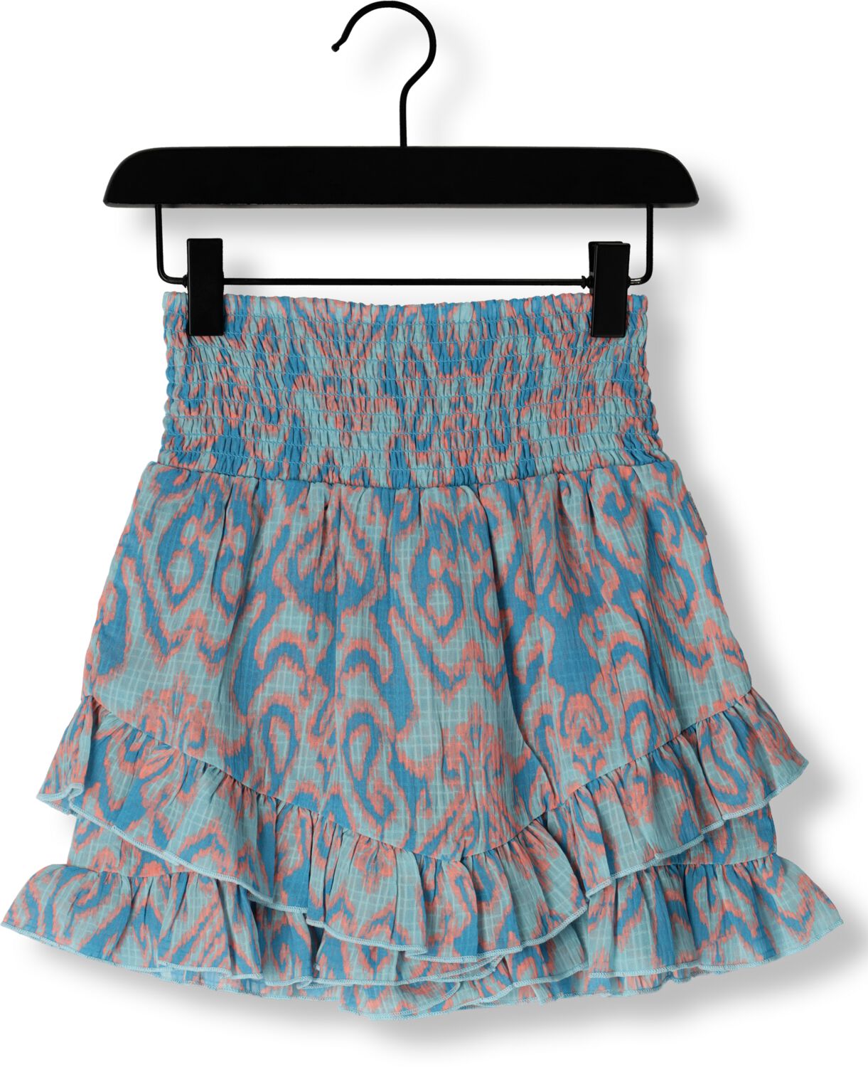 VINGINO skort met all over print en ruches lichtblauw roze Rok Meisjes Polyester 128