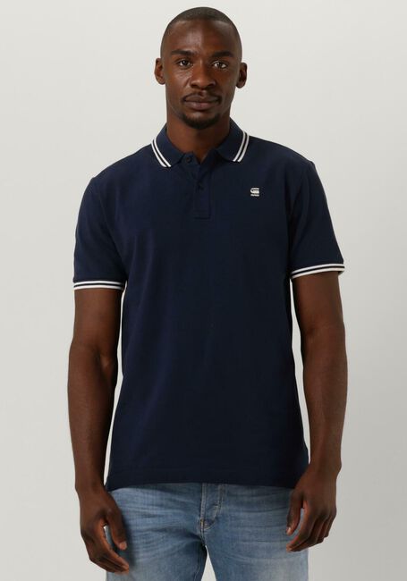 Blauwe G-STAR RAW Polo DUNDA SLIM STRIPE POLO S/S - large