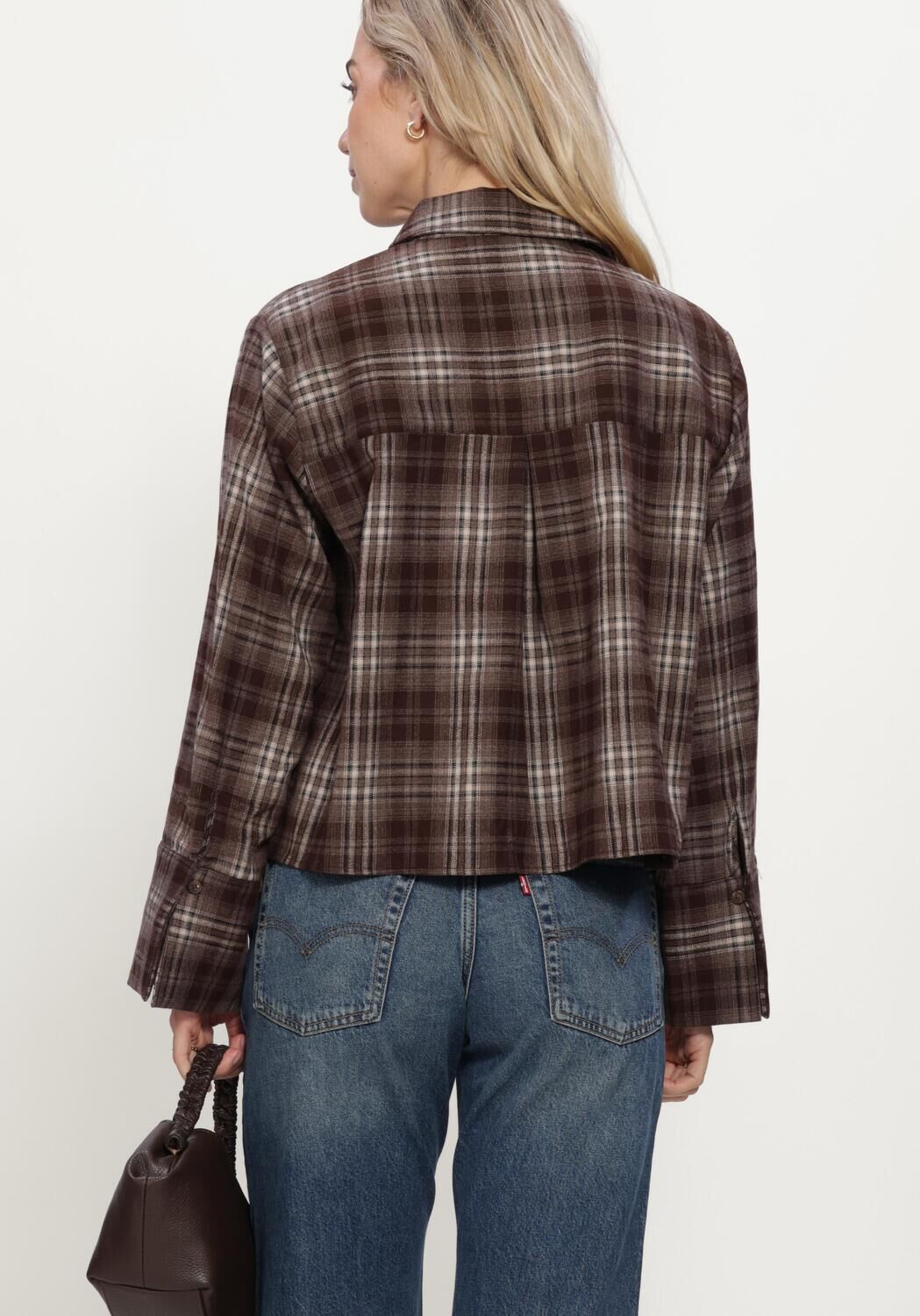 Bruine NEO NOIR Blouses JAYLIN FLANNEL CHECK SHIRT - large