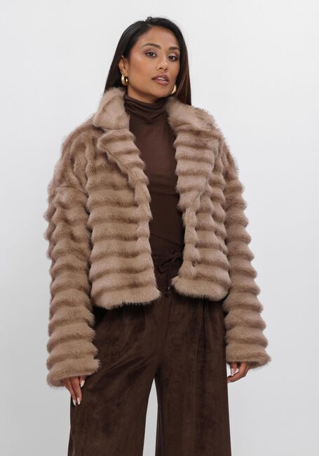 Beige NUKUS Faux fur jas HILDE JACKET FLUFFY - large