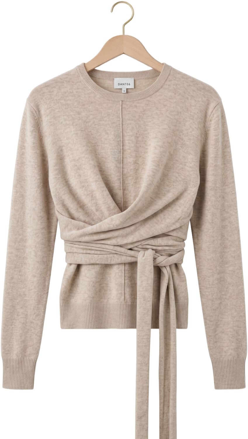 DANTE6 Dames Tops & T-shirts Benyo Knitted Wrap Top Beige