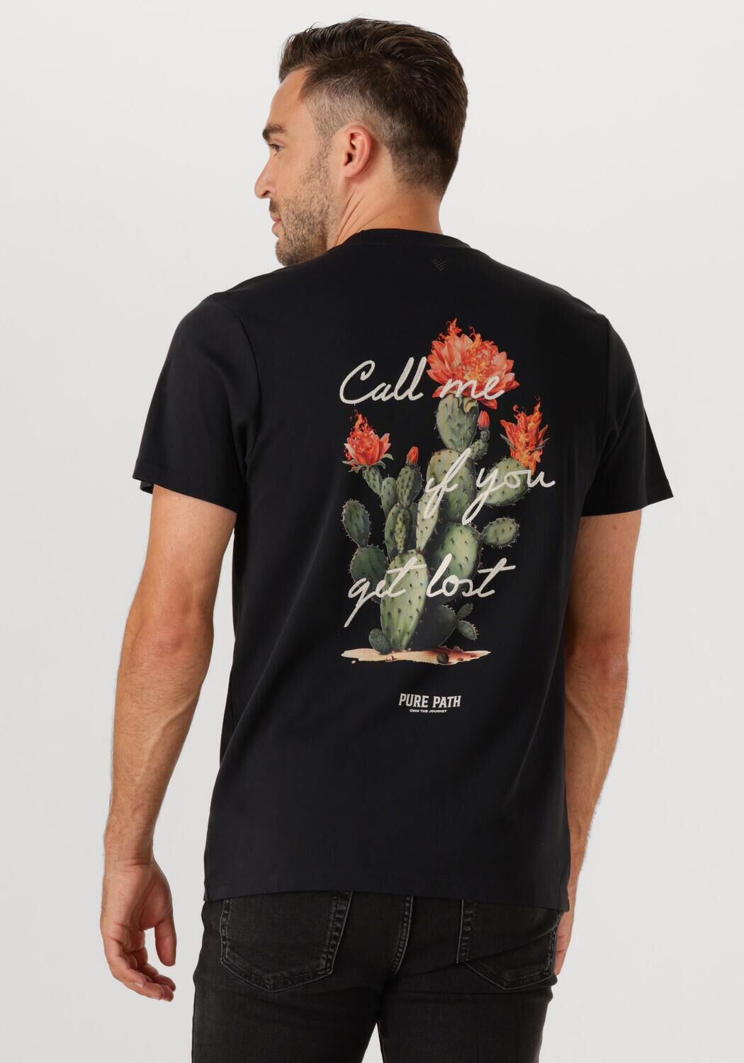 PURE PATH Heren Polo's & T-shirts Regular Fit T-shirts Zwart