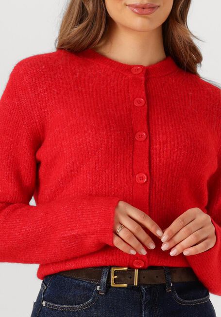 Rode SELECTED WOMEN Trui SLFSIA RAS LS KNIT CROPPED CARDIGAN - large