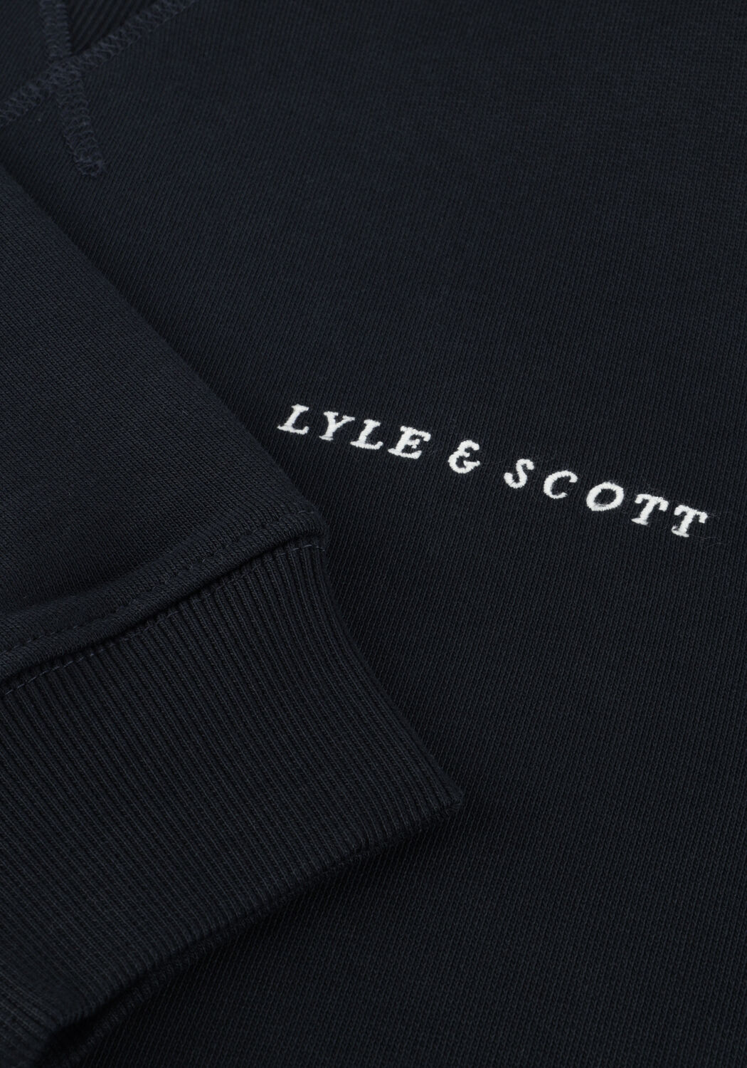 Donkerblauwe LYLE & SCOTT Sweater SCRIPT BRUSH BACK CREW NECK SWEATSHIRT - large