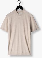 Beige SELECTED HOMME T-shirt SLHTOWN SS KNIT MOCK NECK B