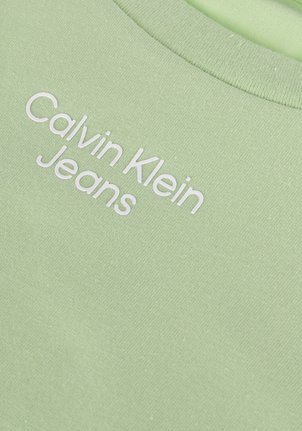 Groene CALVIN KLEIN T-shirt STACKED LOGO TIGHT TEE - large