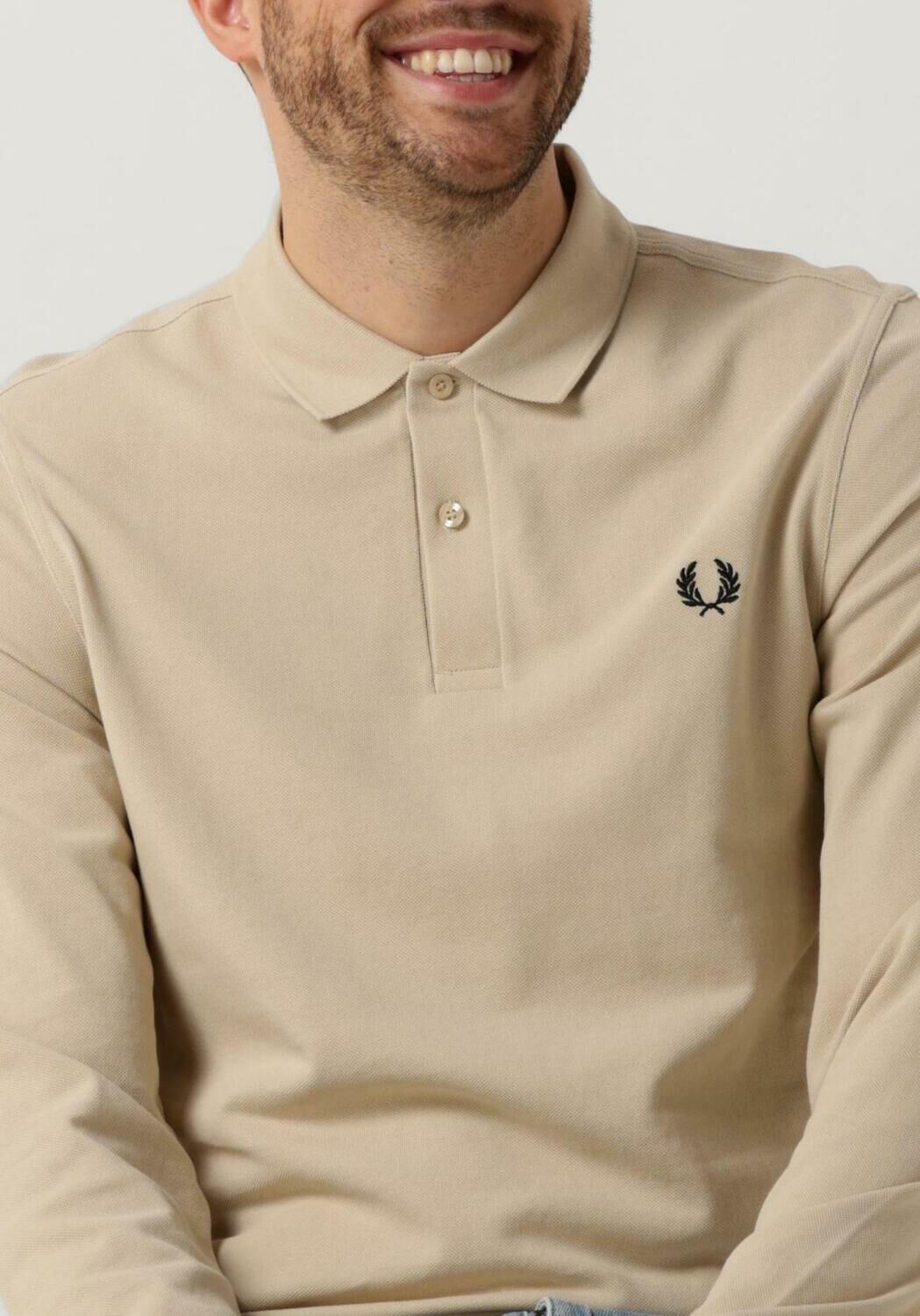 FRED PERRY Heren Polo's & T-shirts The Long Sleeve Shirt Zand