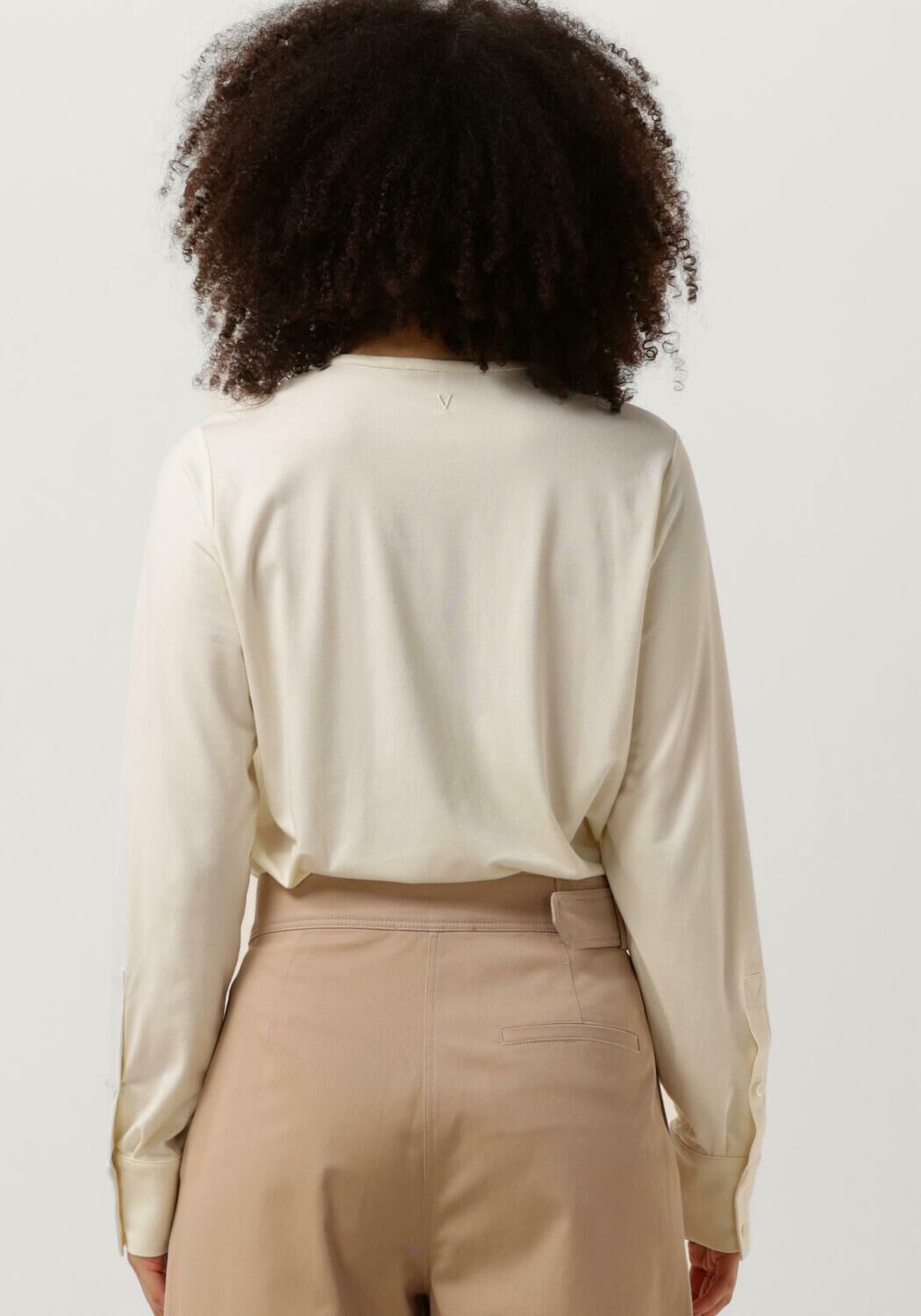 VANILIA Dames Tops & T-shirts Soft Jersey Henley Beige