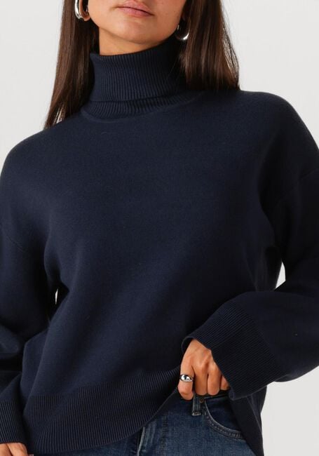 Donkerblauwe SELECTED WOMEN Trui SLFKAMMA LS KNIT ROLL NECK - large