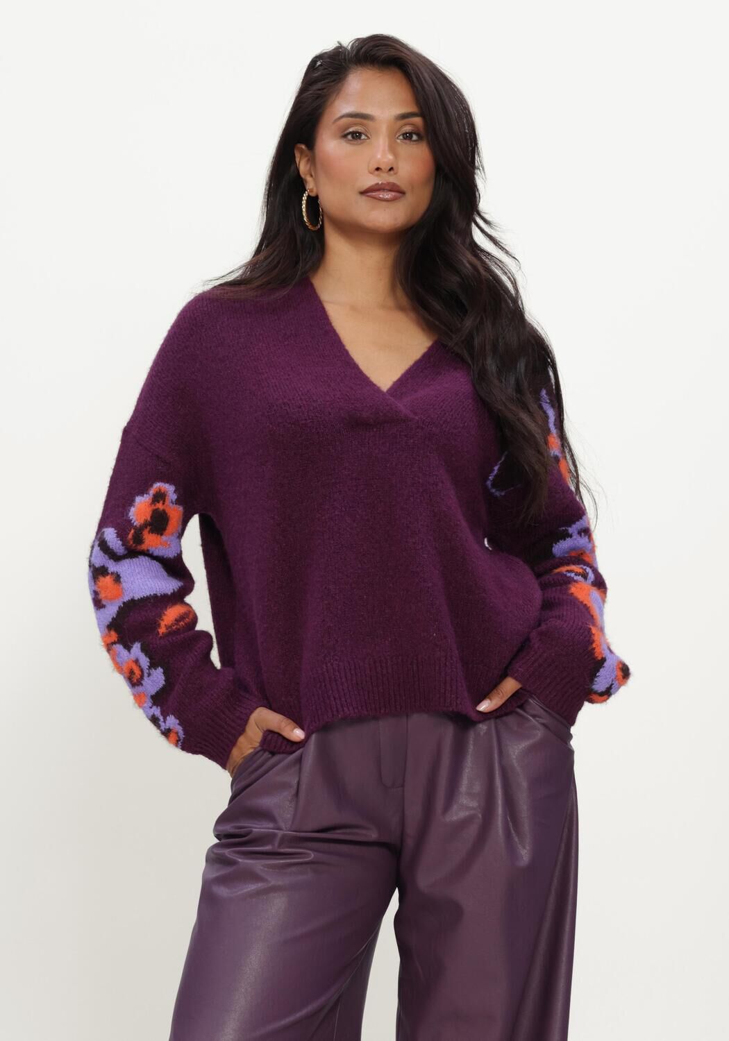 Paarse CAROLINE BISS Trui 4263 - large