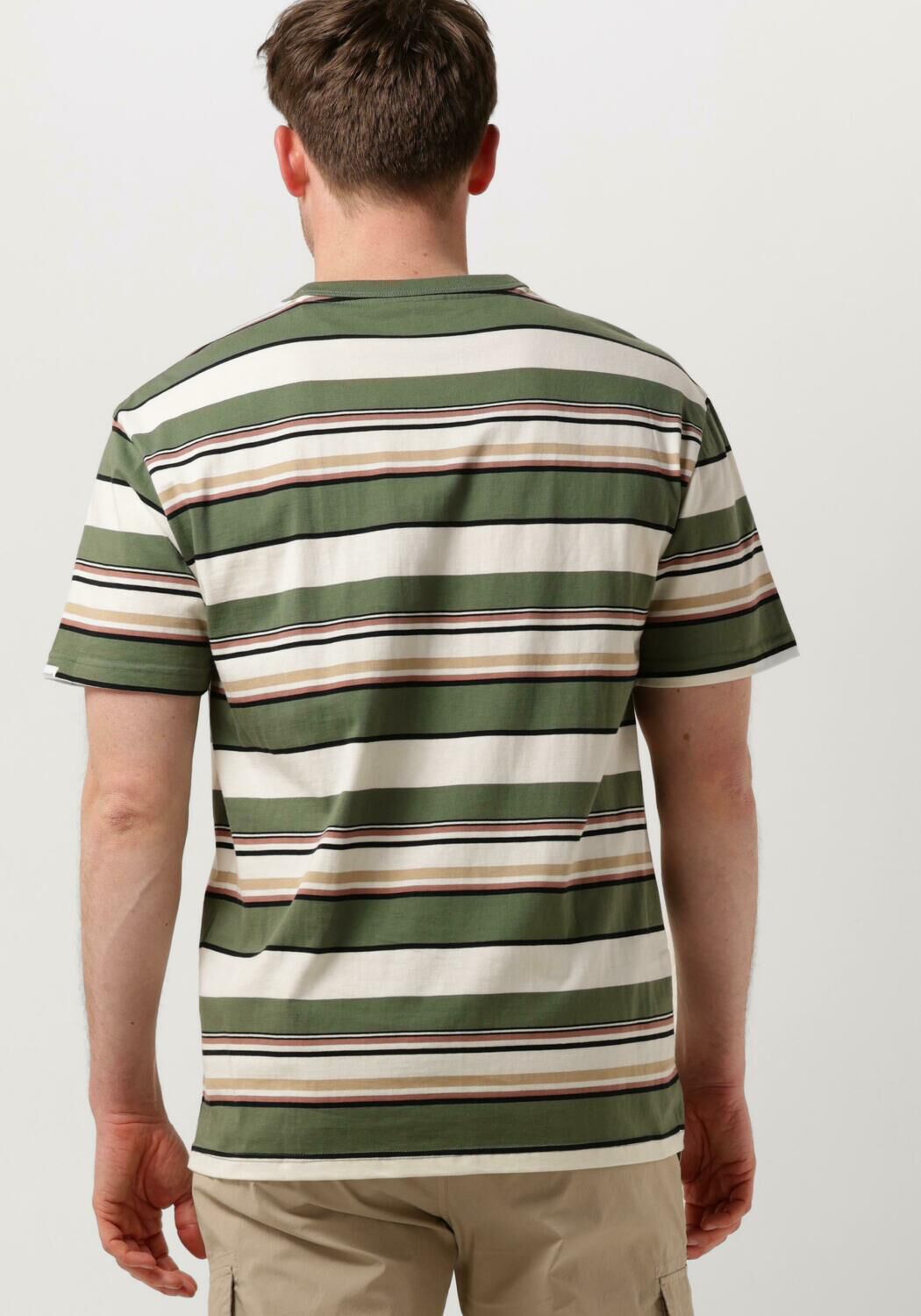 ANERKJENDT Heren Polo's & T-shirts Akkikki S s Stripe Tee Olijf