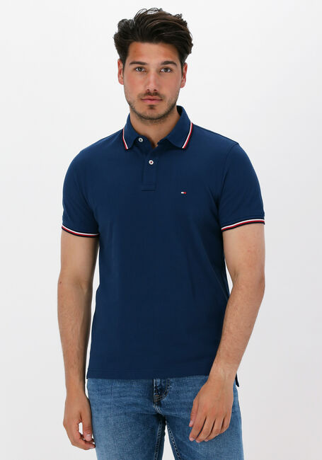 Donkerblauwe TOMMY HILFIGER Polo TOMMY TIPPED SLIM POLO - large