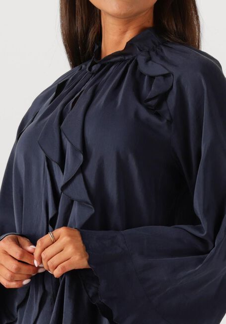 Donkerblauwe SUMMUM Blouses TOP RUFFLES COTTON VISCOSE - large