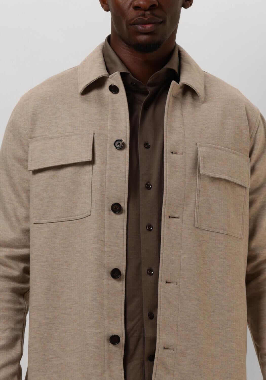 PROFUOMO Heren Overshirts Overshirt Knitted Beige