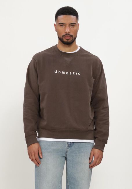 Bruine SELECTED MEN Sweater SLMDOMESTIC RELAXAXEL LS CREW NECK SWEAT - large