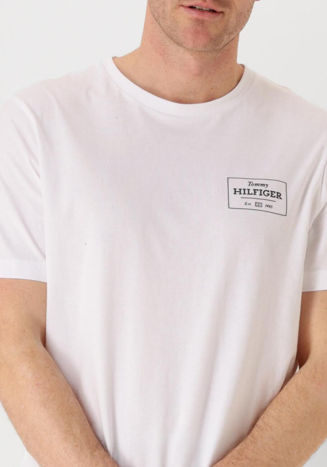 TOMMY HILFIGER Heren Polo's & T-shirts Monotype Printed Label Tee Wit