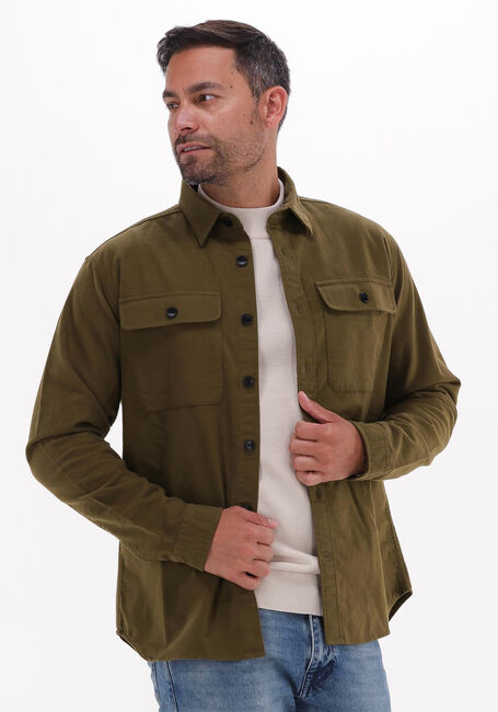 Olijf SELECTED HOMME Overshirt REGSCOT CHECK SHIRT - large