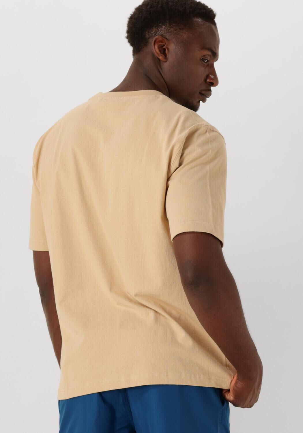 SHIWI Heren Polo's & T-shirts Men Finn Relaxed T-shirt Coral Logo Beige