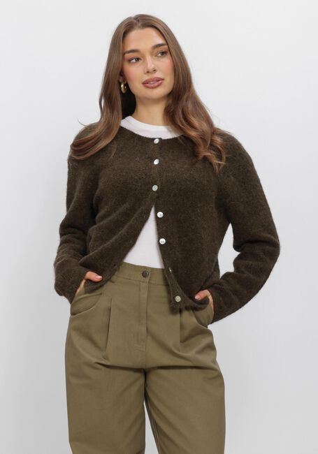 Donkergroene BOII STUDIOS Vest FLORA CARDIGAN KNIT - large