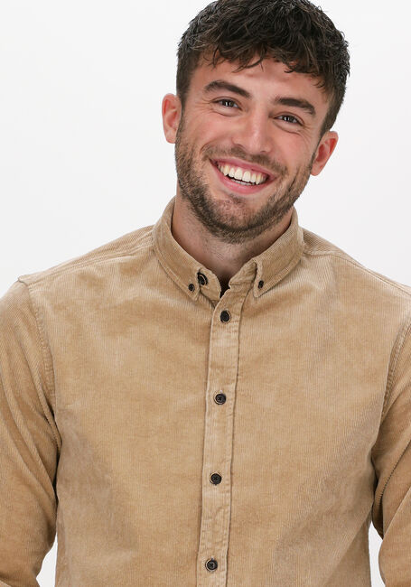Beige ANERKJENDT Casual overhemd AKKONRAD CORD SHIRT - large