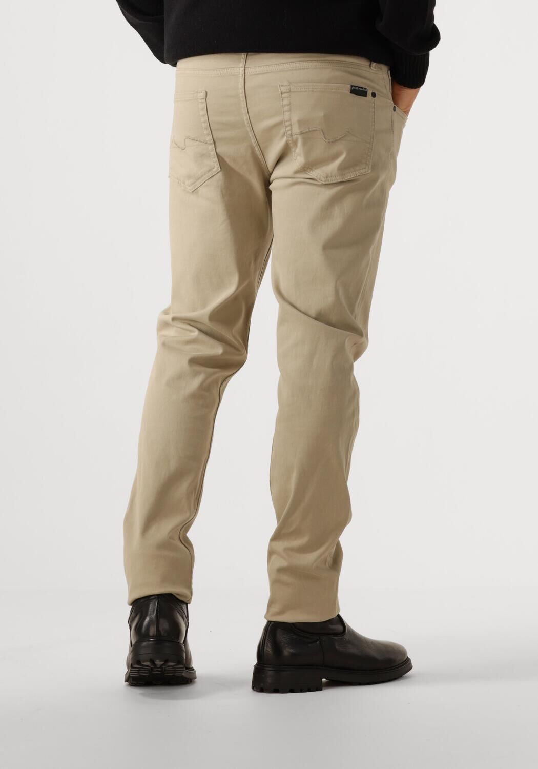 7 FOR ALL MANKIND Heren Jeans 5-pocket Slimmy Stretch Sateen Beige