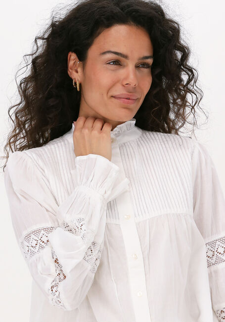 Gebroken wit SUMMUM Blouses TOP LACE APPLIQUÉ COTTON VOILE - large
