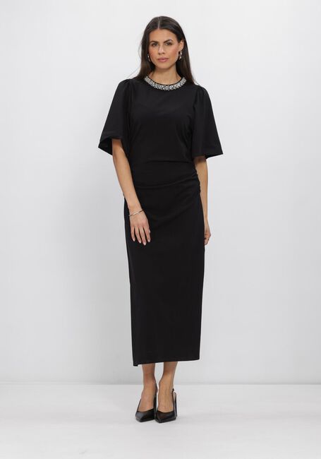 Zwarte BRUUNS BAZAAR Midi jurk ALNUSBBNATHALA TRIM DRESS - large