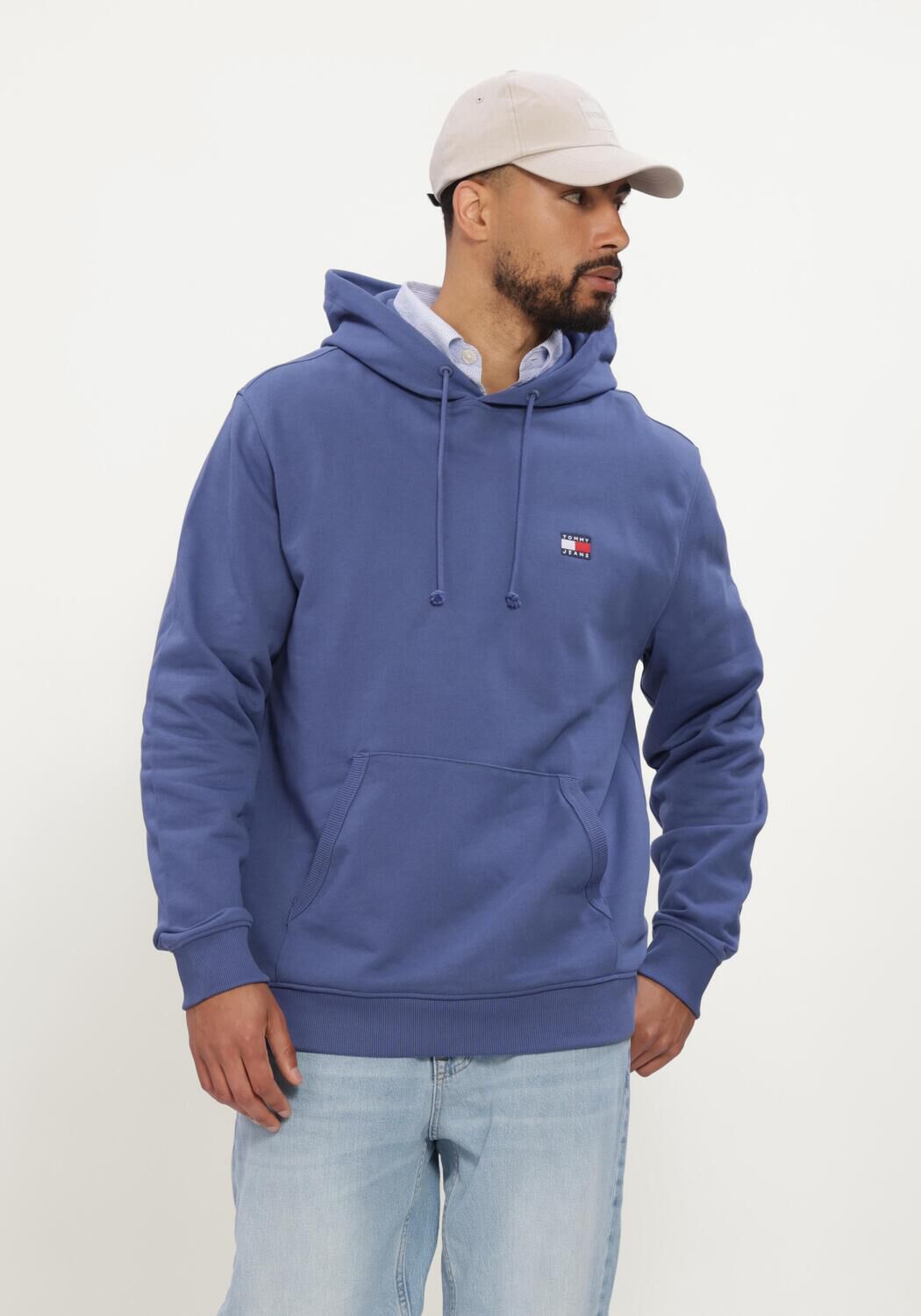 Blauwe TOMMY JEANS Sweater TJM REG BADGE HOODIE EXT - large