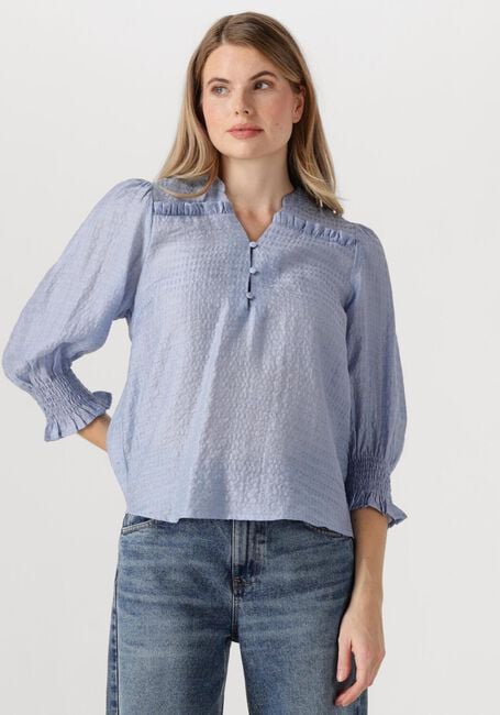 Lichtblauwe CO'COUTURE Blouses CHARLIECC FRILL SS SHIRT - large