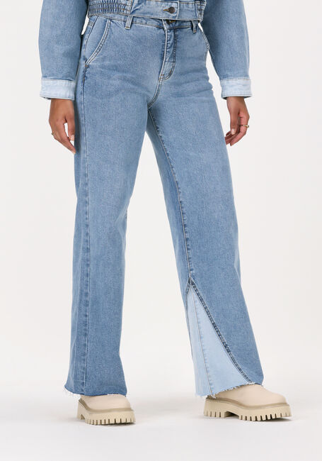 Lichtblauwe OBJECT Wide jeans MARINA MW TREND JEANS - large
