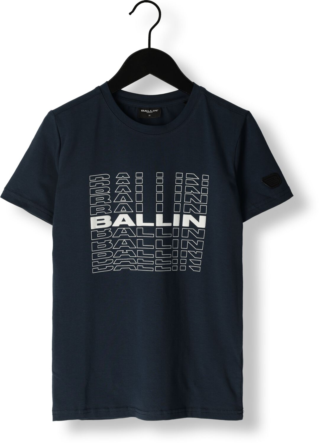 Ballin T-shirt met printopdruk donkerblauw Jongens Katoen Capuchon Printopdruk 176