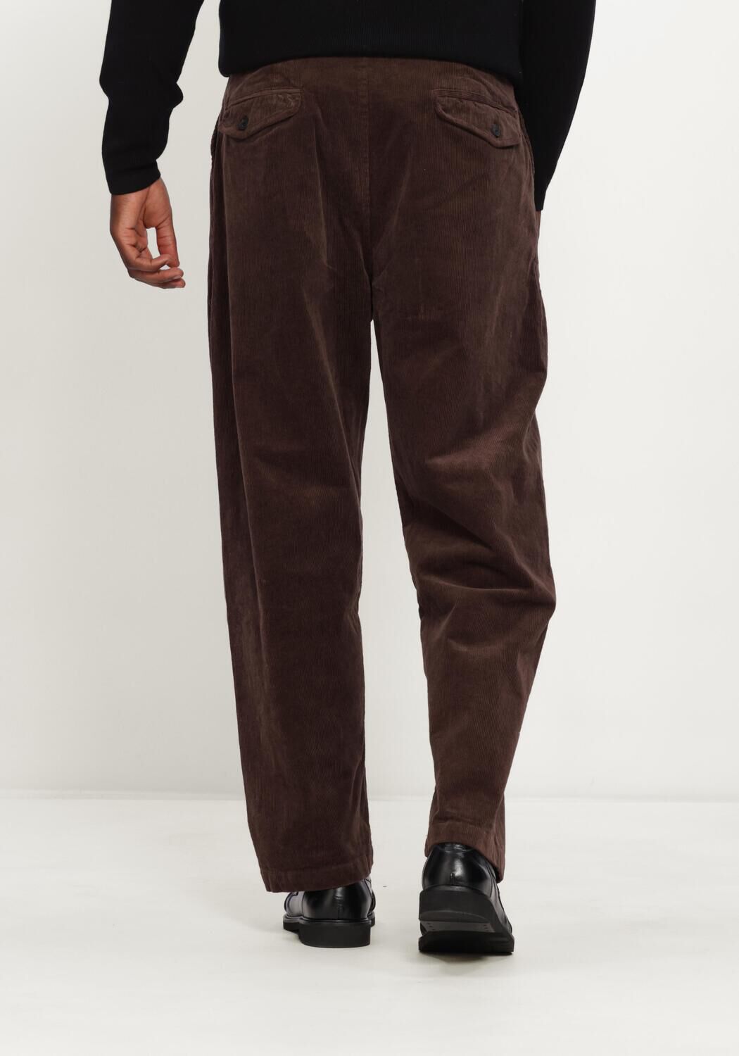 Bruine ANERKJENDT Wijde broek AKJACOB CORD PANT - large