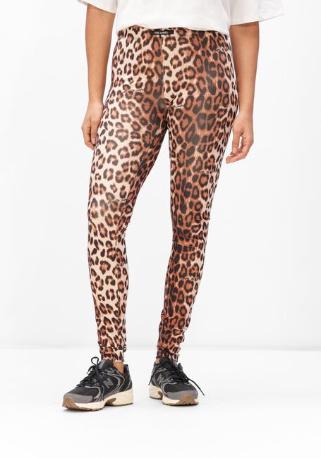 Bruine ALIX THE LABEL Broeken LADIES KNITTED LEOPARD LEGGING - large