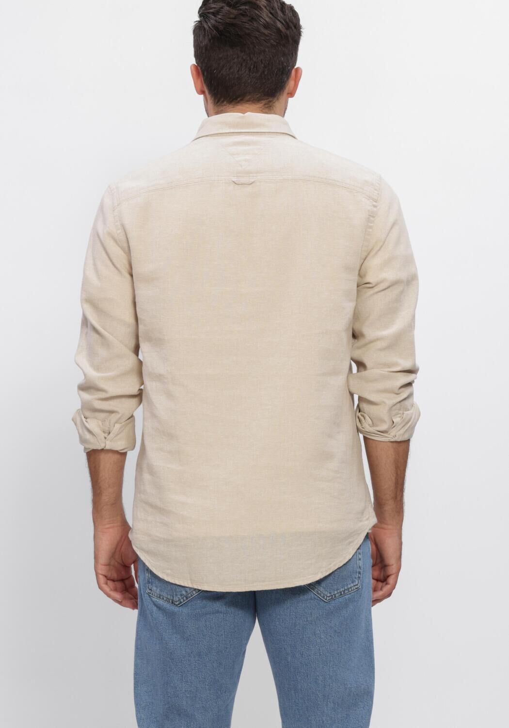 Beige TOMMY JEANS Casual overhemd TJM REG LINEN BLEND SHIRT EXT - large
