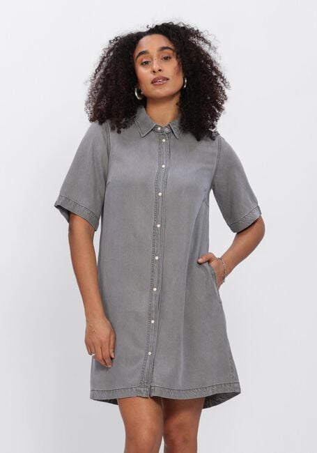 Grijze OBJECT Mini jurk OBJFRAMA 2/4 RE DENIM DRESS - large
