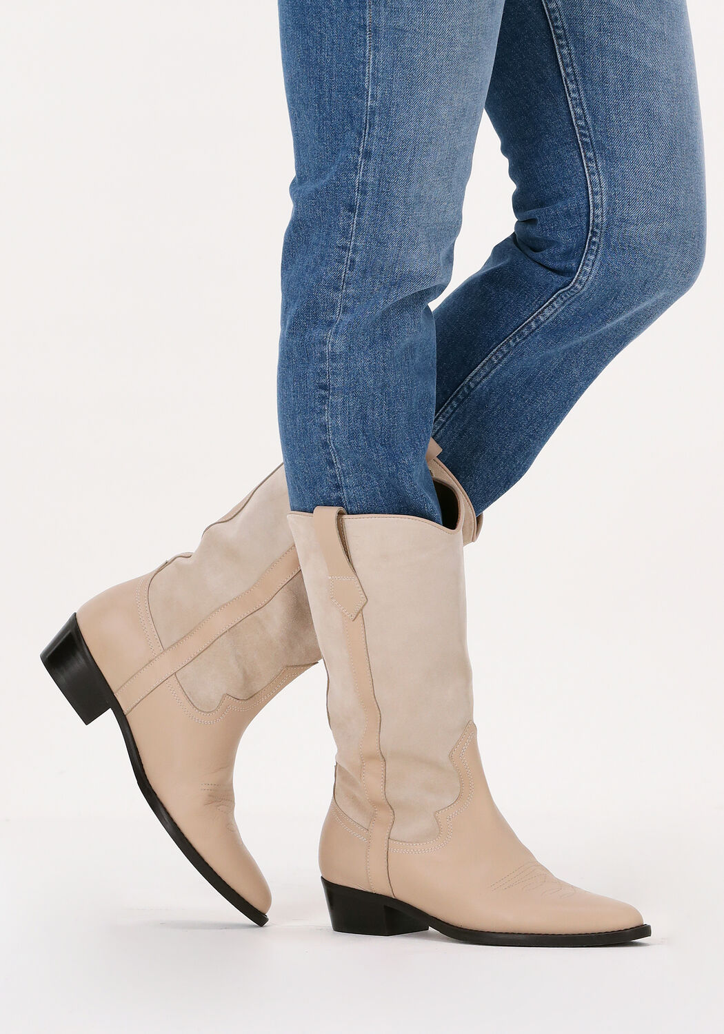 Beige laarzen zonder hak top