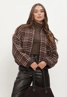 Bruine RUBY TUESDAY Jack CIDORE WOOLEN CHECK BOMBER JACKET