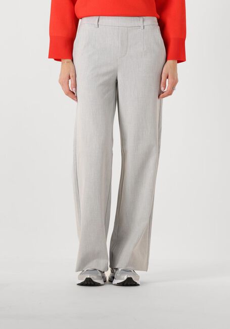 Lichtgrijze OBJECT Pantalon OBJLISA WIDE PANT - large