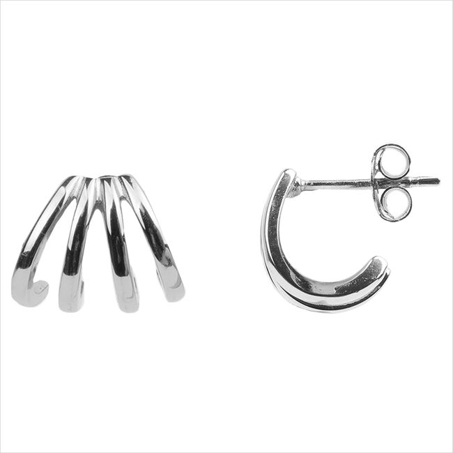 Zilverkleurig ATLITW STUDIO Oorbellen BLISS EARRIGNS 4 SPLIT - large